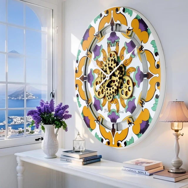 Alt view image 3 of 6 - ITALY LINE WALL CLOCK ROUND 24 INCH VIETRI