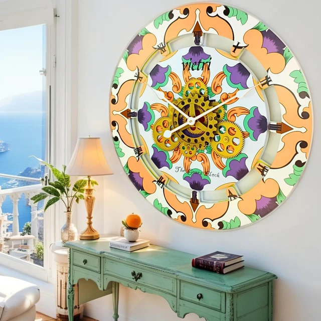 Alt view image 4 of 6 - ITALY LINE WALL CLOCK ROUND 24 INCH VIETRI