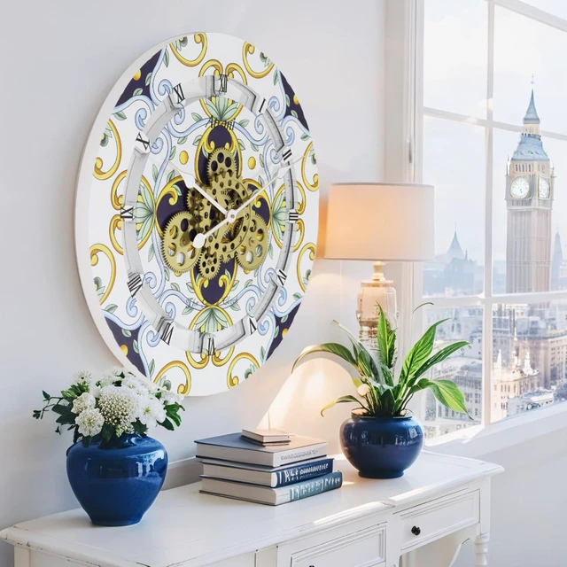Alt view image 6 of 6 - ITALY LINE WALL CLOCK ROUND 36 INCH ATRANI