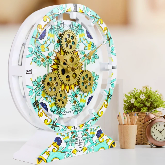 Alt view image 6 of 6 - ITALY LINE DESK CLOCK ROUND (HYBRID WALL) 10 INCH AMALFI