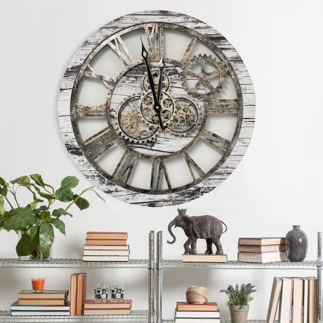 WALL CLOCK 24 INCH VINTAGE BLACK – The Gears Clock