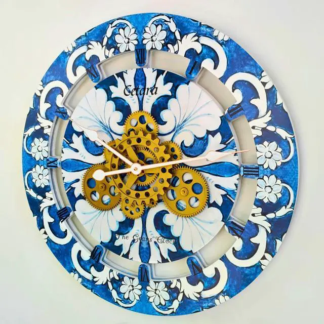 Alt view image 2 of 3 - The Gears Clock 24 inches Round Italy Collection Wall Clock with Moving Gears Cetara
