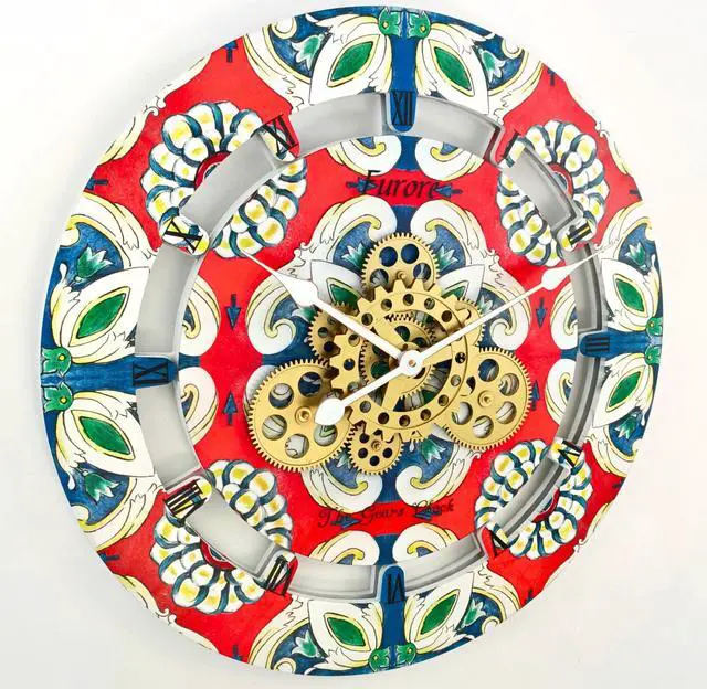 Alt view image 2 of 3 - The Gears Clock 24 inches Round Italy Collection Wall Clock with Moving Gears Furore
