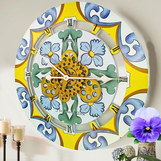 Main image of The Gears Clock 24 inches Round Italy Collection Wall Clock with Moving Gears Minori