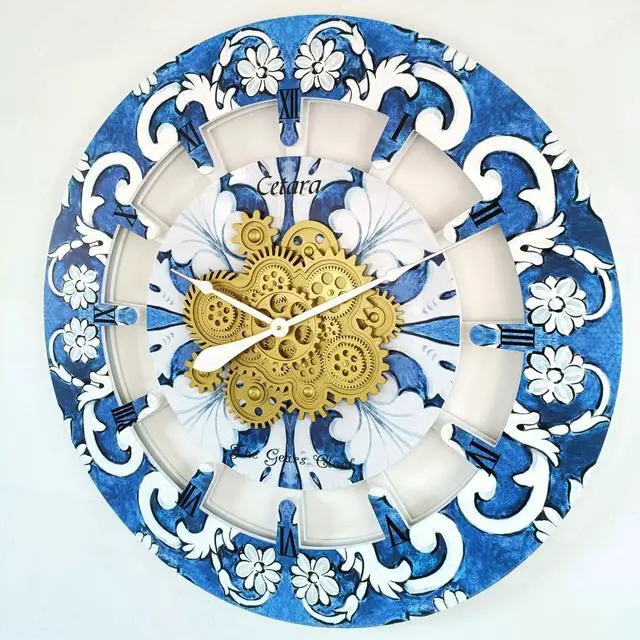 Main image of The Gears Clock 36 inches Round Italy Collection Wall Clock with Moving Gears Cetara