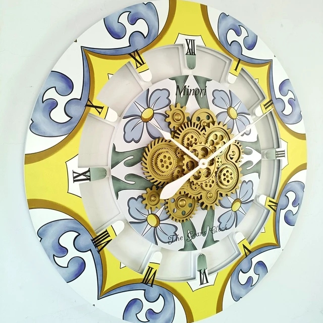Alt view image 2 of 2 - The Gears Clock 36 inches Round Italy Collection Wall Clock with Moving Gears Minori