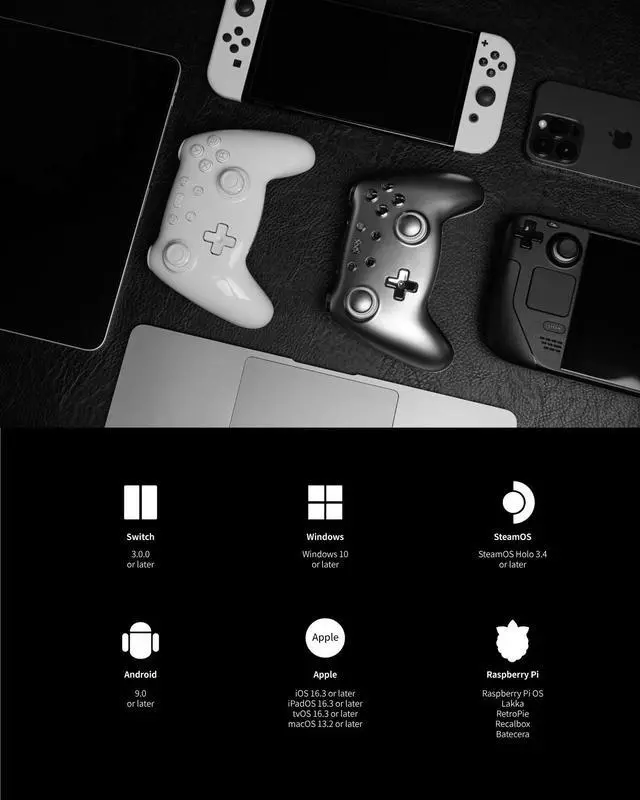 Alt view image 5 of 7 - PB TAILS Crush Bluetooth Wireless HAll Joysticks Gaming Controllers  China White Nintendo Switch PC STEAM 256RGB Colors adjustable Magcase
