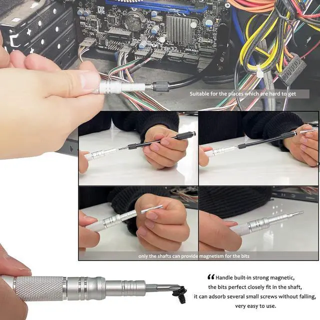 Alt view image 4 of 6 - WEDO 62 in 1 Precision Screwdriver Set,Professional Magnetic Small Mini Screwdriver Set With 54PCS Bits,Extension Rod For Repairing Mobile Phone,Laptop,Tablet,Computer,Game Console