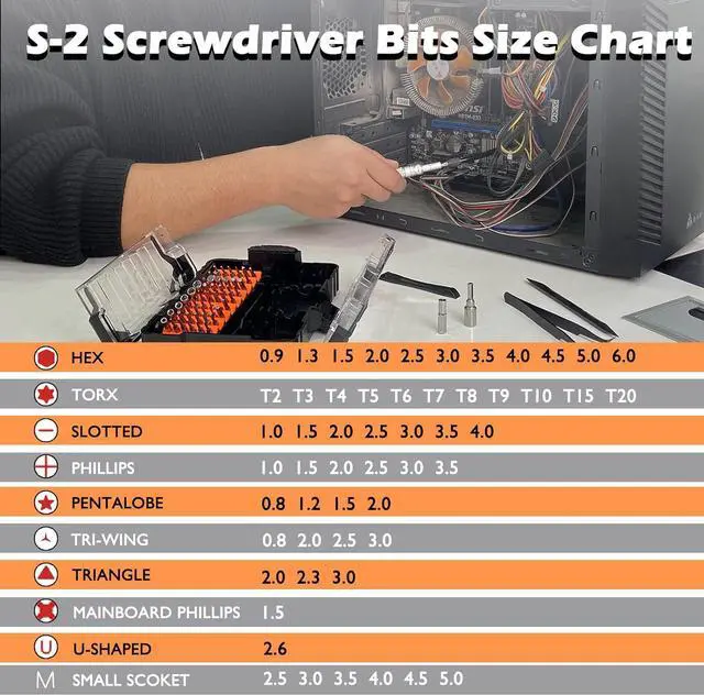 Alt view image 3 of 6 - WEDO 62 in 1 Precision Screwdriver Set,Professional Magnetic Small Mini Screwdriver Set With 54PCS Bits,Extension Rod For Repairing Mobile Phone,Laptop,Tablet,Computer,Game Console