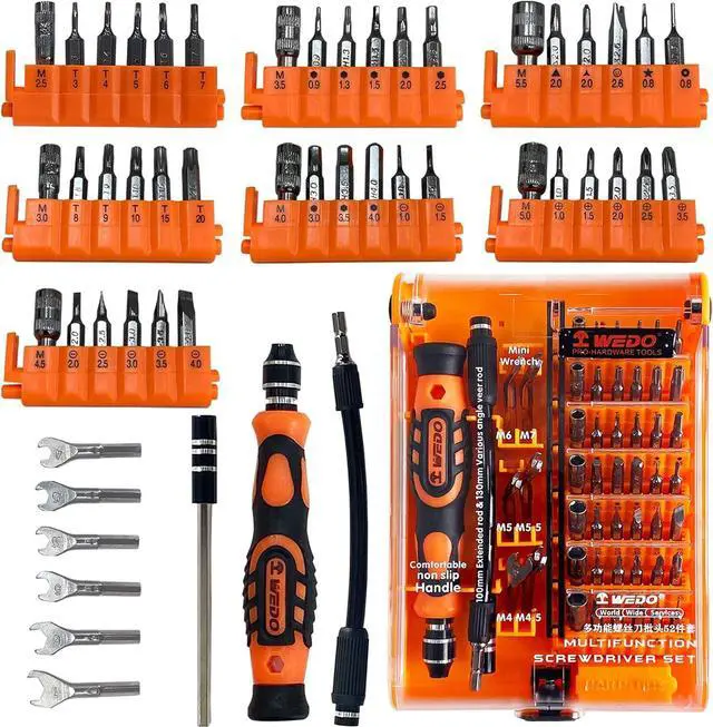 Main image of WEDO 52 in 1 Precision Screwdriver Set,Professional Magnetic Mini Screwdriver Set With Bits,Socket,Mini Wrench,Flexible Shaft,Extension Rod For Repairing Mobile Phone,Laptop,Computer