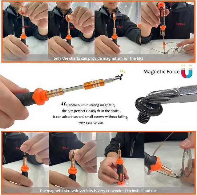 Alt view image 3 of 6 - WEDO Precision Screwdriver Set, 33 in 1 Professional Magnetic Mini Small Screwdriver Set,Extension Rod For Repairing Mobile Phone,Laptop,Tablet,Computer,Game Console,Eyeglasses,Watch