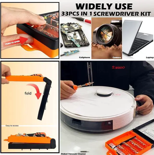 Alt view image 5 of 6 - WEDO Precision Screwdriver Set, 33 in 1 Professional Magnetic Mini Small Screwdriver Set,Extension Rod For Repairing Mobile Phone,Laptop,Tablet,Computer,Game Console,Eyeglasses,Watch