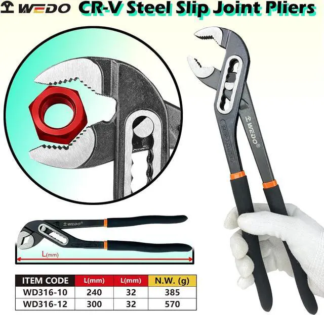 Alt view image 2 of 6 - WEDO Tongue-and-Groove Pliers, Water Pump Pliers,Slip Joint Pliers 12", CR-V Steel, Die-forged, Heat Treatment, Surface Black Polishing
