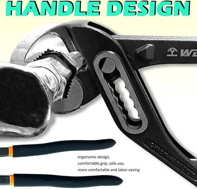 Alt view image 4 of 6 - WEDO Tongue-and-Groove Pliers, Water Pump Pliers,Slip Joint Pliers 12", CR-V Steel, Die-forged, Heat Treatment, Surface Black Polishing