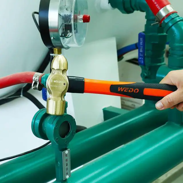 Alt view image 6 of 6 - WEDO Brass Ball Peen Hammer with Fiberglass Handle,Ball Pein Hammer, 1/2lb, 280mm, 11"