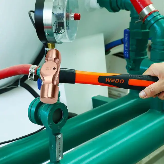 Alt view image 6 of 6 - WEDO Copper Ball Peen Hammer 16oz(1lb), Ball Pein Hammer with Fiberglass Handle, Length 300mm, Die-Forged, Corrosion Resistant