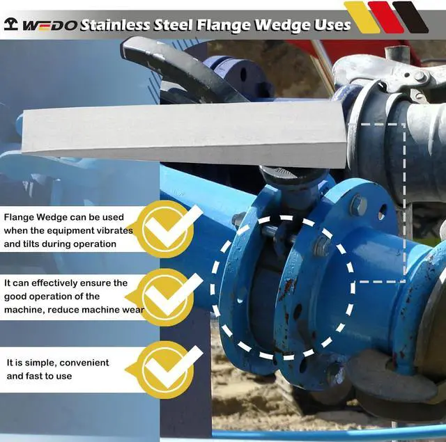 Alt view image 3 of 6 - WEDO Stainless Steel Flange Wedge, Rust-proof, Corrosion resistant, Extremely Strong, Durable, 12mmx50mmx200mm