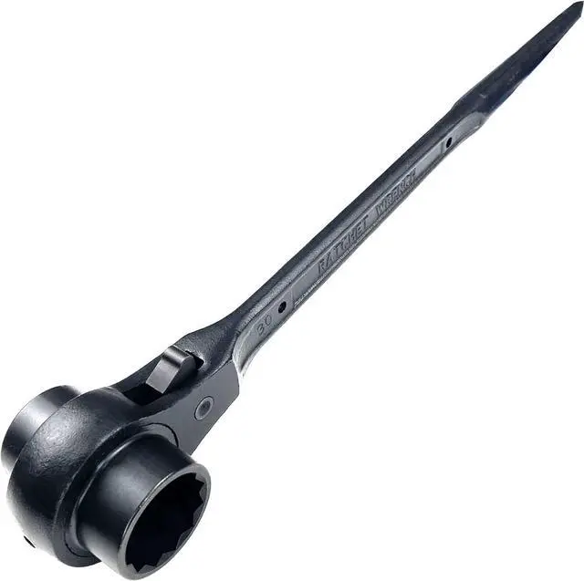 Main image of WEDO Scaffold Podger Ratchet Wrench,Double Side Socket Wrench,Quick Release 19X22mm Spud Wrench,Length 312mm Ratchet Spanner,Cr-V,Die-forged Ratcheting Socket Wrench
