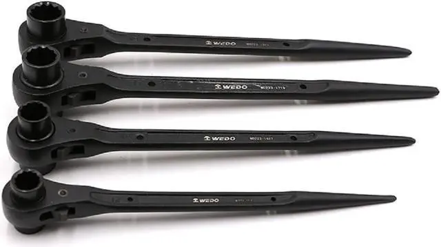 Alt view image 7 of 7 - WEDO Scaffold Podger Ratchet Wrench,Double Side Socket Wrench,Quick Release 19X22mm Spud Wrench,Length 312mm Ratchet Spanner,Cr-V,Die-forged Ratcheting Socket Wrench
