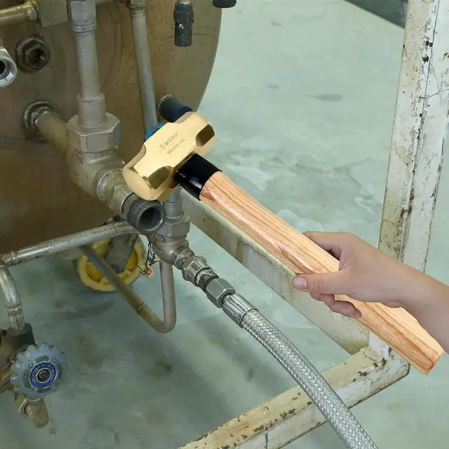 Alt view image 6 of 6 - WEDO Brass Sledge Hammer with Wooden Handle, 4lb, 380mm, 15"