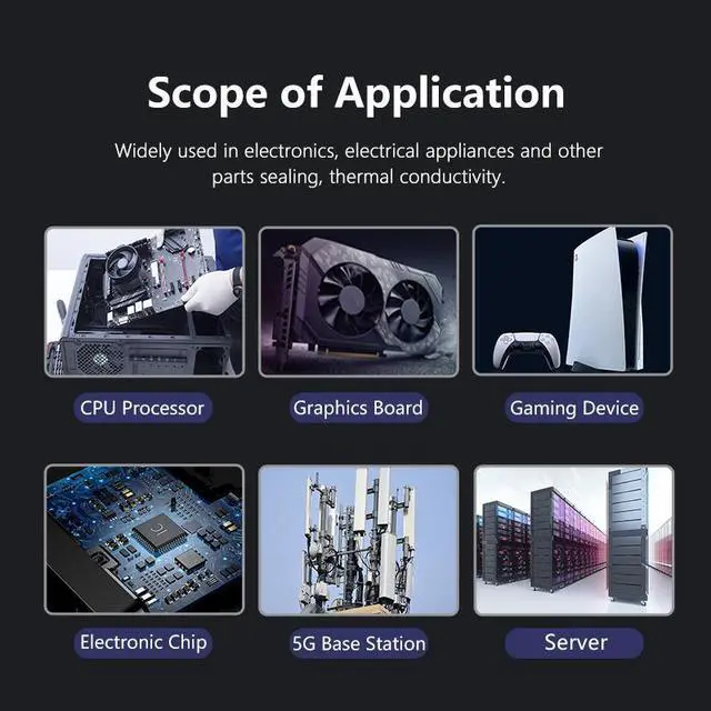 Alt view image 7 of 7 - Maxtor Thermal CTG10 14.5W/mk thermal paste,Gaming grade CPU/GPU/cooling fan overclocking thermal grease,High TDP device cooling solution,4g syringe installation