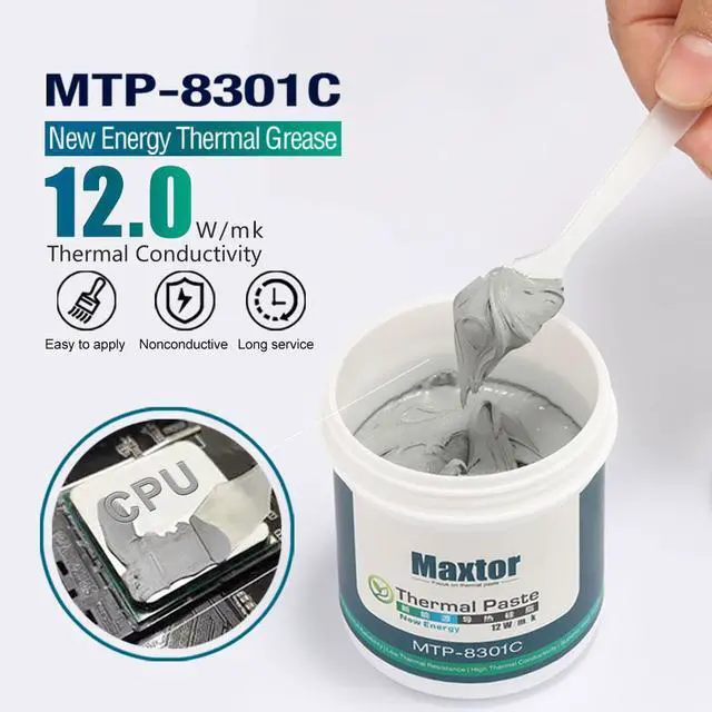 Alt view image 2 of 7 - Maxtor Thermal CPU Thermal Paste 12W/mk 300g - High-Performance Thermal Compound for PC/GPU/PS4 Cooling Systems, Computer Heatsinks, MCU & 5G Devices (Non-Conductive)