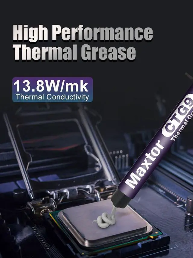 Alt view image 5 of 7 - Maxtor Thermal CTG9EL 13.5W/mk thermal paste,Gaming grade CPU/GPU/cooling fan overclocking thermal grease,High TDP device cooling solution