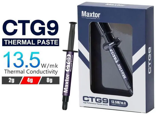 Main image of Maxtor Thermal CTG9EL 13.5W/mk thermal paste,Gaming grade CPU/GPU/cooling fan overclocking thermal grease,High TDP device cooling solution 4 g