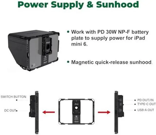 Alt view image 4 of 5 - Accsoon Power Cage Mini, Power cage CEPC-05, Compatible with iPad Mini 6 SeeMo Series, Keep The iPad Mini Charged, Multiple Cold Shoe,Quick Release, Perfect Size for On-Camera Monitoring
