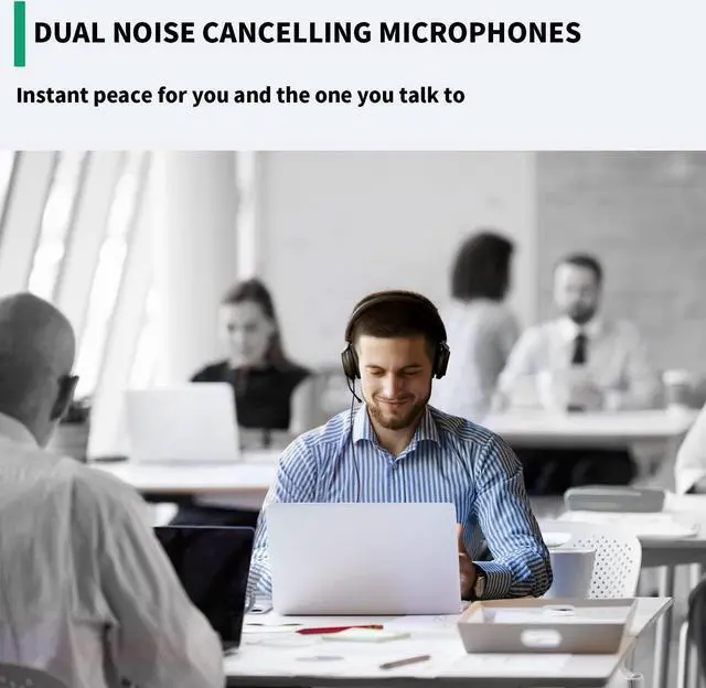 Alt view image 4 of 5 - Yealink USB Headset UH38, Wired Softphone Headset Teams Certified with Microphone,in Line Controls Built in Bluetooth, Connect to PC/Laptop/Mac/Tablet/Cell Phone (USB-A)