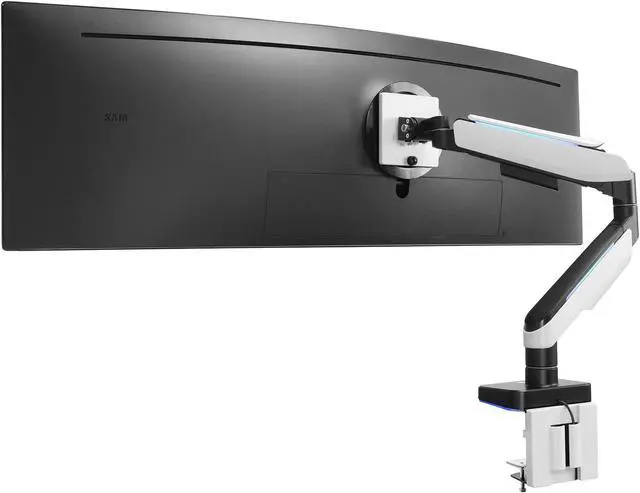 Main image of Mount-It! Heavy-Duty Ultrawide Monitor Arm up to 49" / 44 lb for Samsung Odyssey G9, 75x75 and 100x100 VESA Desk Mount for Widescreen Curved Monitors, Gas Spring, RGB Lights, Clamp and Grommet