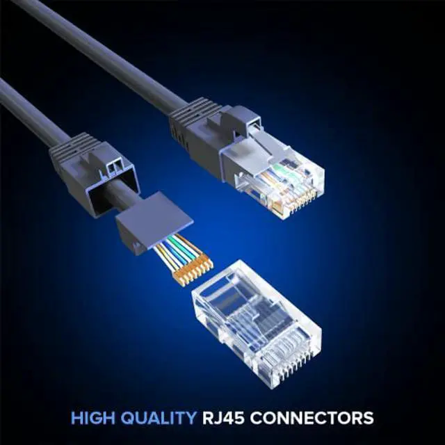 Alt view image 4 of 5 - Maximm Cat 6 Ethernet Cable 40 Ft, (12-Pack) Cat6 Cable, LAN Cable, Internet Cable, Patch Cable and Network Cable - UTP (Gray) 40 Feet ethernet Cord