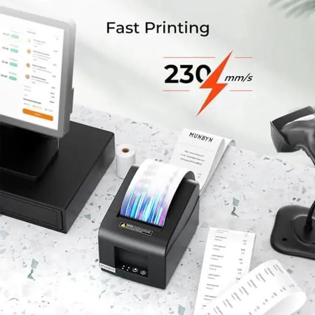 Alt view image 4 of 5 - MUNBYN Receipt Printer P072, USB Receipt Printers Support Cash Drawer&80mm Receipt Paper, Thermal Receipt Printer for Small Business, POS Printer Compatible with for Windows/Android/Mac/Linux(Black)