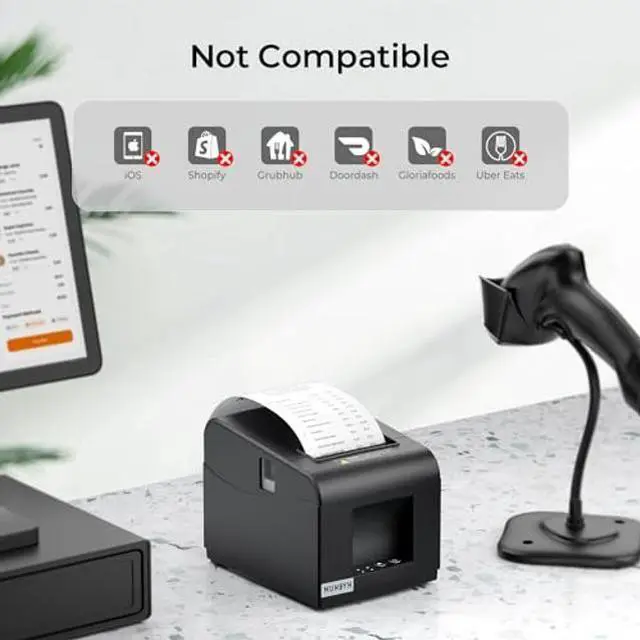 Alt view image 2 of 5 - MUNBYN Receipt Printer P072, USB Receipt Printers Support Cash Drawer&80mm Receipt Paper, Thermal Receipt Printer for Small Business, POS Printer Compatible with for Windows/Android/Mac/Linux(Black)