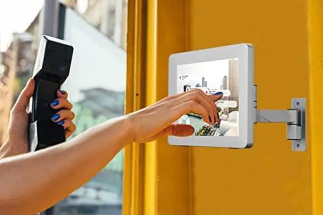 Alt view image 3 of 5 - Premium Wall Mount Arm - CTA VESA Wall Mount Arm & Enclosure for iPad 7/8/9/ Gen 10.2" - 11" iPad Pro - iPad Air 4 - Galaxy Tab 4 - Galaxy Tab A 10.1" & More - Silver (PAD-WMASE)