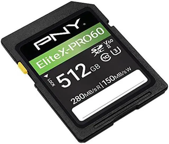 Alt view image 2 of 5 - PNY 512GB EliteX-PRO60 UHS-II SDXC Memory Card - 280MB/s Read, U3, V60, 4K UHD, Full HD, UHS-II for Professional Photographers & Content Creators, DSLR & Mirrorless Cameras &Advanced Video Cameras