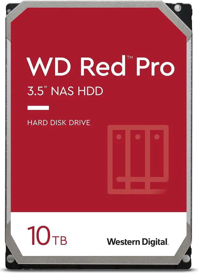Main image of Western Digital 10TB WD Red Pro NAS Internal Hard Drive HDD - 7200 RPM, SATA 6 Gb/s, CMR, 256 MB Cache, 3.5" - WD102KFBX