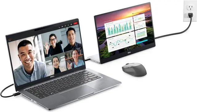 Alt view image 2 of 5 - Dell 14-Inch FHD LED Portable Monitor with Dual-Screen Productivity, in-Plane Switching, USB-C Connectivity, Low Blue Light, and Display Manager Software
