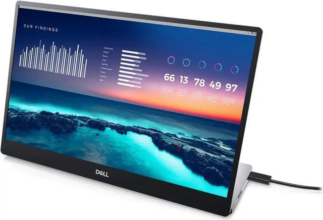 Alt view image 4 of 5 - Dell 14-Inch FHD LED Portable Monitor with Dual-Screen Productivity, in-Plane Switching, USB-C Connectivity, Low Blue Light, and Display Manager Software
