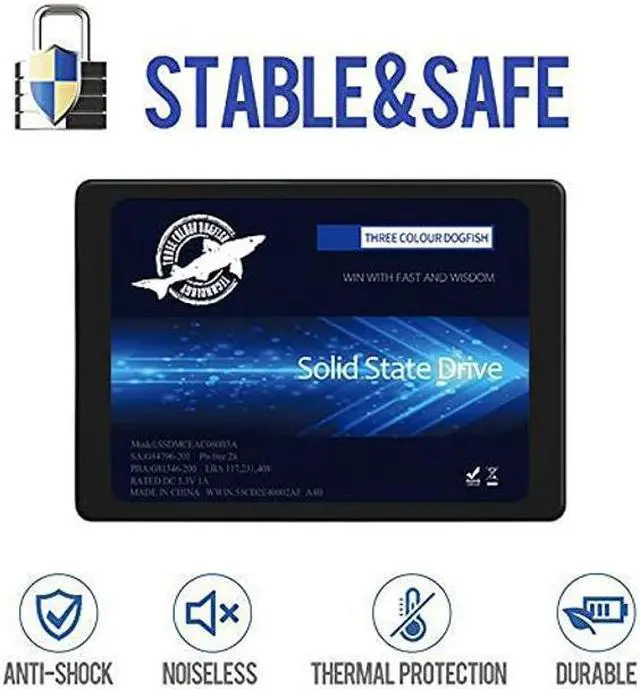 Alt view image 4 of 5 - SSD 2.5 SATA III 64GB Dogfish High Performance Internal Solid State Drive for Desktop Laptop 10 Unit Package Pack [64GB(10 Packs),2.5-SATA3]