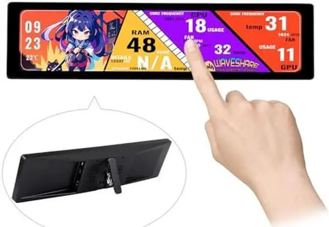 Main image of waveshare 11.9inch IPS Display, Compatible with Raspberry Pi 5/4B/3B+/3A+/2B/B+/A+/Zero/Zero W/WH/Zero 2W CM3+/4, 5-Point Touch, Driver Free, with Touch Function