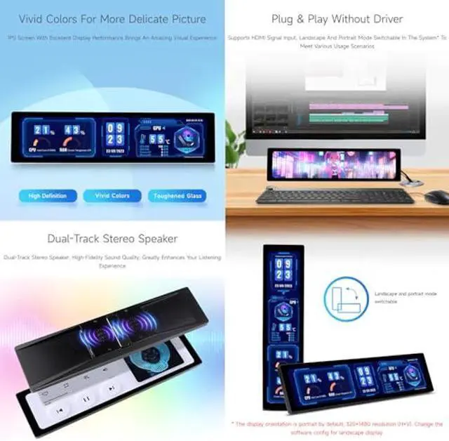 Alt view image 5 of 5 - waveshare 11.9inch IPS Display, Compatible with Raspberry Pi 5/4B/3B+/3A+/2B/B+/A+/Zero/Zero W/WH/Zero 2W CM3+/4, 5-Point Touch, Driver Free, with Touch Function