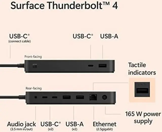 Alt view image 2 of 4 - Microsoft Surface Thunderbolt 4 Dock - High-Speed Docking Station with Dual 4K Monitor Support