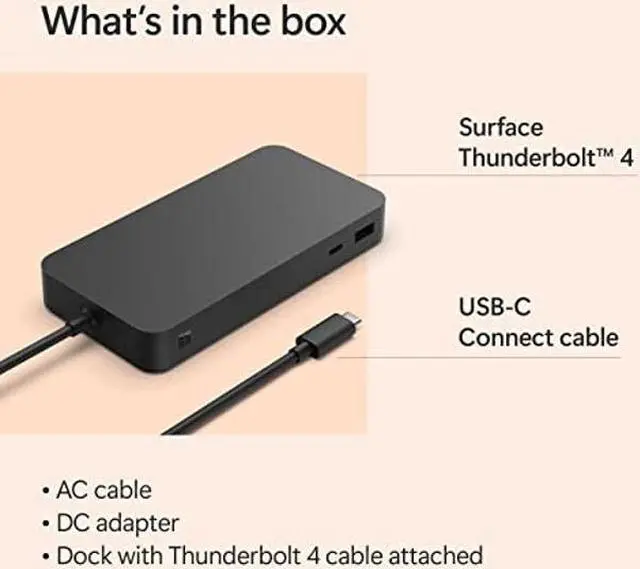 Alt view image 4 of 4 - Microsoft Surface Thunderbolt 4 Dock - High-Speed Docking Station with Dual 4K Monitor Support