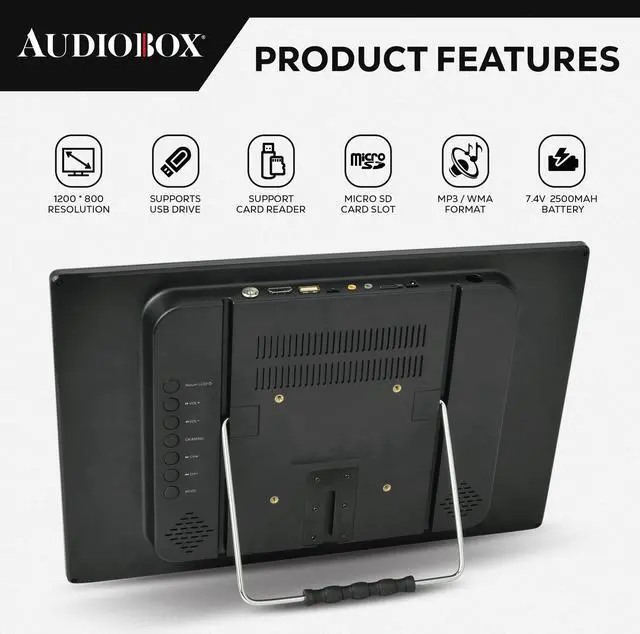 Alt view image 5 of 5 - Portable 15" LCD TV & Monitor with HDMI - High Definition, Versatile Media Playback, Dolby Support - Rechargeable Battery - Includes Remote Control, Car Charger, Antenna, and A/V Cable.