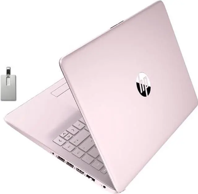 Main image of HP Stream 14" HD BrightView Laptop, Intel Celeron N4020 Processor, 8GB RAM, 64GB Storage, Intel HD Graphics, 720p Webcam, 1 Year Office 365, Pink, Win 11 S, 32GB Hotface USB Card