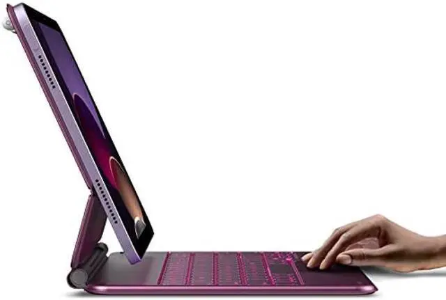 Alt view image 3 of 5 - typecase Edge Keyboard for iPad 10th Generation (10.9", 2022) - 10 Colors Backlit, Thin, Multi-Touch Trackpad, BT, Magnetic Clasp Keyboard Case for iPad 10th Gen 10.9 - Raspberry