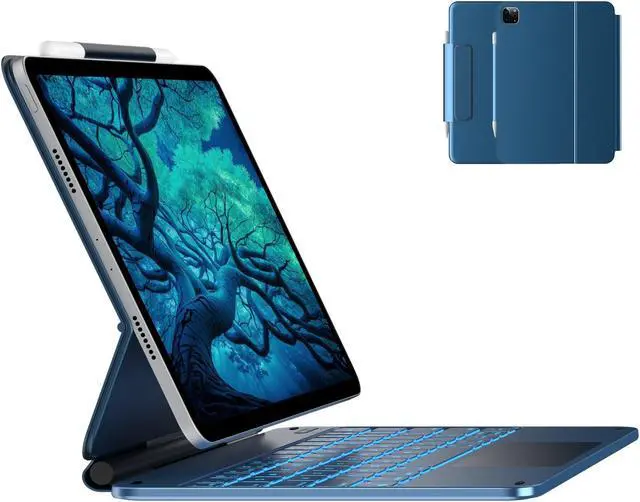 Main image of typecase Edge Keyboard Case for iPad Air 11-inch (M3 2025 / M2 2024)& iPad Pro 11 inch (4th/3rd/2nd/1st Gen),Magic Keyboard for Air 5th/4th Gen,Multi-Touch Trackpad,11 Colors Backlight,Pacific Blue