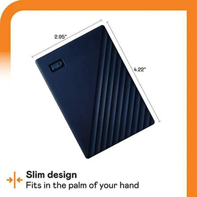 Alt view image 2 of 5 - Western Digital WD 4TB My Passport for Mac, Portable External Hard Drive with backup software and password protection, Blue - WDBA2F0040BBL-WESN