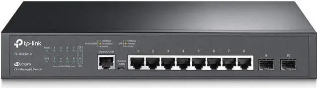 Main image of TP-Link TL-SG3210 v3 | 8 Port Gigabit Switch, 2 SFP Slots | Omada SDN Integrated | L2+ Smart Managed | IPv6 | Static Routing | L2/L3/L4 QoS, IGMP & LAG | 5 Year Manufacturer Warranty